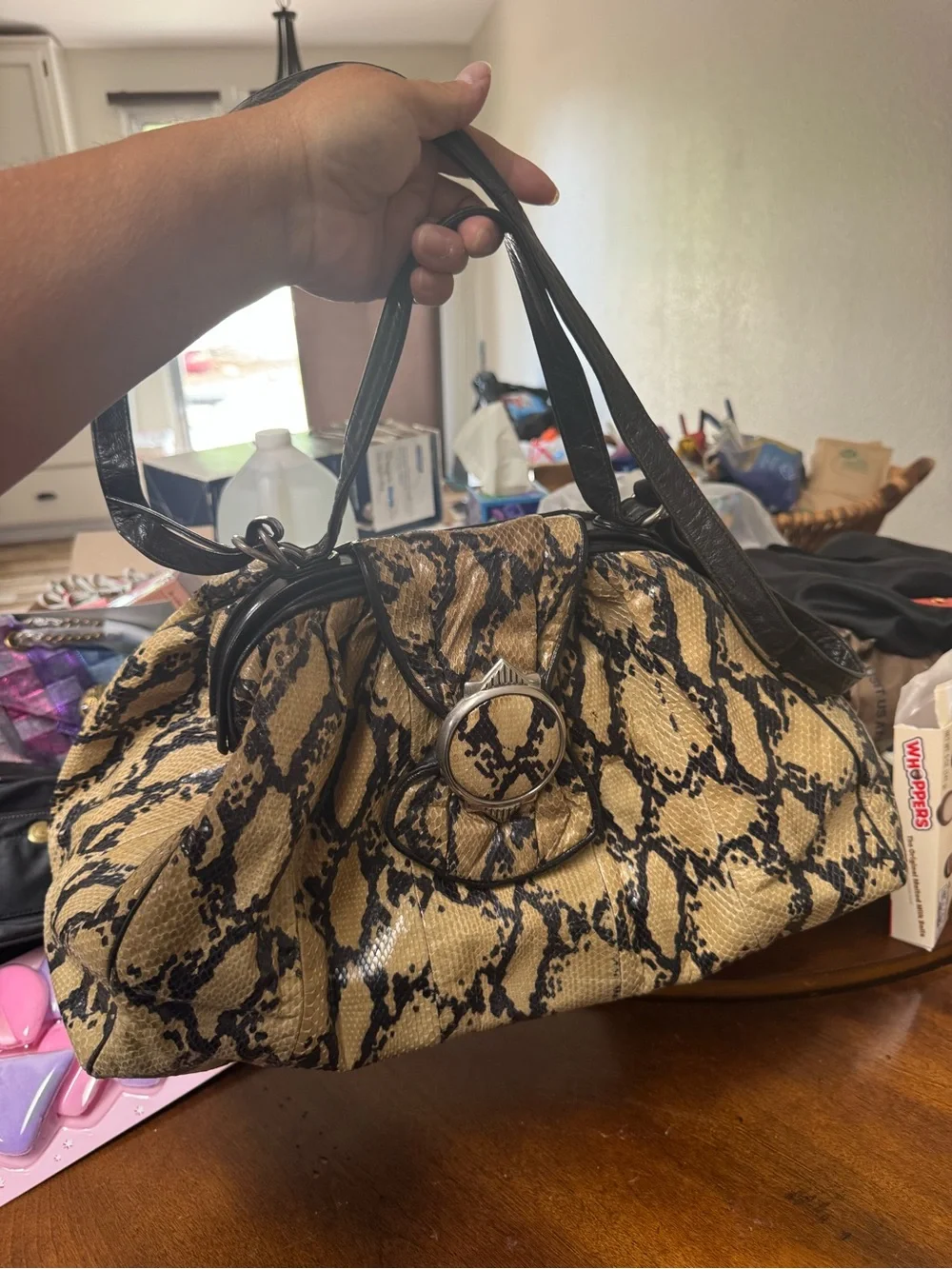 vintage Sharif Python Snakeskin Satchel Handbag Authentic snakeskin